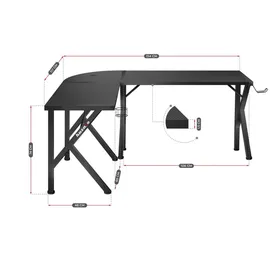 huzaro Eckschreibtisch Hero 6.3 Schwarz