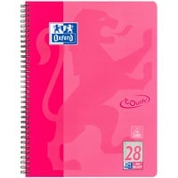 Oxford Collegeblock Touch A4 kariert mit Doppelrand, 80 Blatt, pink