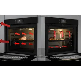 Daewoo Backofen-Set Schwarz Hydrolyse Glaskeramikkochfeld 78 cm