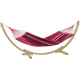 AMAZONAS Samba Set Hängematte mit Gestell 200 x 100 cm Rot