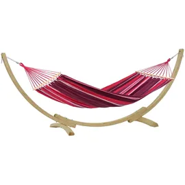 AMAZONAS Samba Set Hängematte mit Gestell 200 x 100 cm Rot