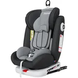 Fourward Baby Autositz 360° drehbar | ISOFIX | Ruheposition | Gruppe 0+1/2/3 | 9-36 kg | Kindersitz mit 5-Punkt-Sicherheitsgurt | Komfortabler Kinderautositz | Hohe Sicherheit | Schwarz