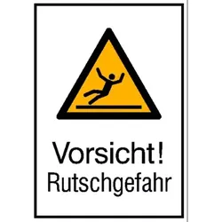 Warnzeichen W011 "Warnung vor Rutschgefahr" Alu, 262x371mm