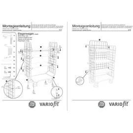 Cordes VARIOfit Etagenwagen hoch 1.000 x 700 mm 4 Böden 3 Wände