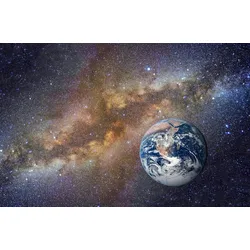 Fototapete PAPERMOON "Universum mit Erde", bunt, B:4,00m L:2,60m, Vlies, Tapeten