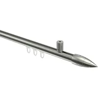 Interdeco GARDINENSTANGE INNENLAUF Sonius Samanto 100 cm, 1-läufig, 20 mm Ø Edelstahl-Optik