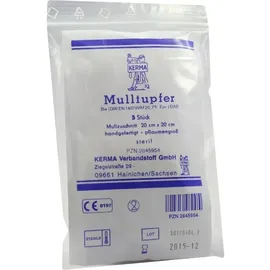 KERMA Verbandstoff GmbH Mulltupfer 20x20 cm pflaumengross steril