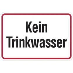 Hinweisschild, Kein Trinkwasser, Alu geprägt - 240x100x0.45 mm Aluminium geprägt