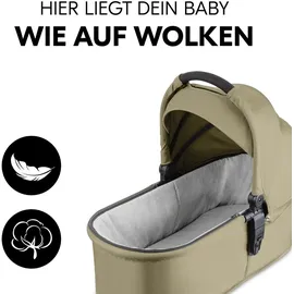 hauck 3in1 Kinderwagen Set inkl. Babyschale ab Geburt bis 22 kg, Klein Zusammenklappbar, Liegefunktion, Getränkehalter - Olive