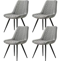 Hti-Living Esszimmerstuhl Astrid 4er-Set Kunstleder Grau