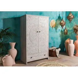 Massivmoebel24 Kleiderschrank Mango 108 x 180 x 64 cm Weiß