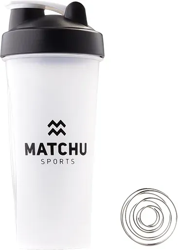 Matchu Sports Shakebecher - 600 ml - Schwarz/Weiß - 22cm - BPA-freier Propylen Kunststoff