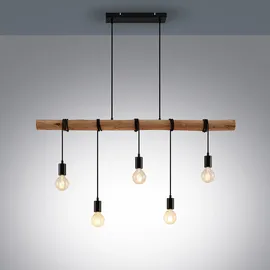 LINDBY Rom 5-flg. 116 cm schwarz Holz