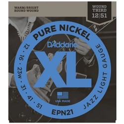 Daddario Saiten, EPN21 12-51 Pure Nickel Jazz Light