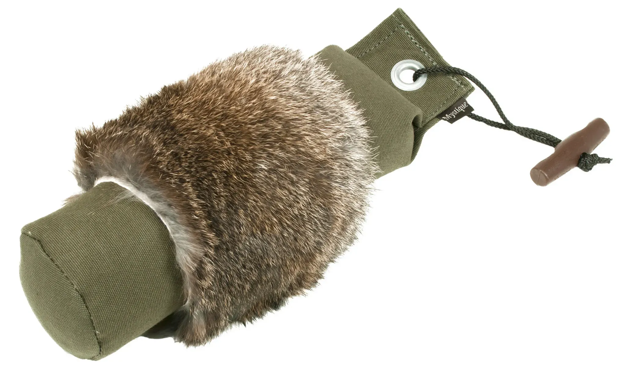Mystique Apportierdummy mit Fell, khaki mit Fell, 500 g