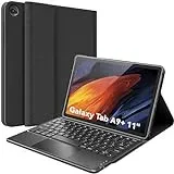 CHESONA Galaxy Tab A9 Plus, Touchpad für Samsung Galaxy Tab A9 Plus 11 Zoll 2023, 2 Kanäle BT, abnehmbare AZERTY-Tastatur für Tab A9 + (SM-X210/X216), Schwarz