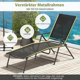 Costway Sonnenliege 64 x 65 x 0 cm Schwarz