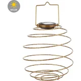 Dapo Leuchten LED-Solar-Laterne SPIRALE zum hängen Stimmungsleuchte Messing
