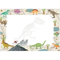 Schreibtischunterlage "Dinosaurier" Kinder Papier DIN A2 | 25 Blatt Block zum Malen, Schreiben und Kritzeln | 1er oder 2er Pack | Malunterlage für Jungen und Mädchen (Dinos | DIN A2 | 2er Pack)