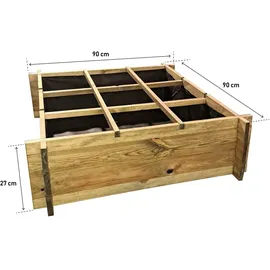 habitat garten Hochbeet 90 x 28 x 90 cm Hellbraun