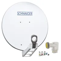 Schwaiger SAT-Anlage Aluminium Quad LNB digital 8X F-Stecker 7mm