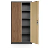 Jan Nowak Aktenschrank Metall Büroschrank abschließbar 90 cm JAN H 4 Böden Stahl (Kaltwalzstahl 0,6 mm Wandmontage möglich PZH-zertifiziert) Ordnerschrank 50 Ordner Schloss 2 Schlüssel robust 14 Farben bunt
