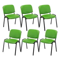 CLP 6er Set Besucherstuhl Ken Kunstleder grün