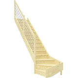 DOLLE Paris 1/4-gew. Fichte unbehandelt inkl. Geländer