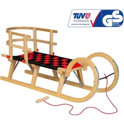 Holzschlitten AD322 110cm Schlitten, AD302 Holzschlittenlehne AD300 Schnur braun NO SIZE