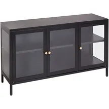 Beliani Sideboard mit Glastüren NEWPORT Metall 115 cm Schwarz