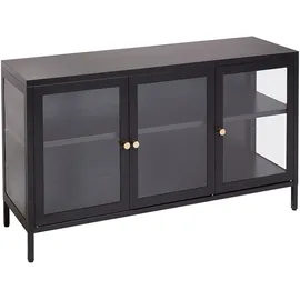Beliani Sideboard mit Glastüren NEWPORT Metall 115 cm Schwarz
