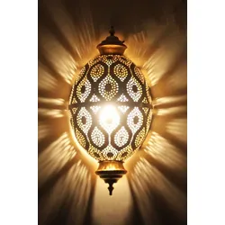 Wandlampe Afzal Metall Goldantik Marokkanisch - H 47cm Handarbeit
