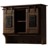 Massivmoebel24 Wandgarderobe Railway 90 x 30 x 75 cm Braun