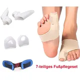 NATICY Hallux-Bandage Korrektur Set, Hallux Valgus Schiene mit Protektoren aus Silikon,1-tlg, lindert Schmerzen bei Hallux Valgus