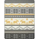 Biederlack Wohndecke 150 x 200 cm Grau/Gelb