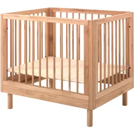 Home Affaire Kinderbett HOME AFFAIRE "stabil und hochwertig gebaut, Kanten gerundet, umlaufendes Gitter", braun (eiche natur geölt, eiche natur geölt, eiche natur geölt), B:99cm H:88cm L:79cm, Betten, Kinderbett, 95/75 cm, inkl.