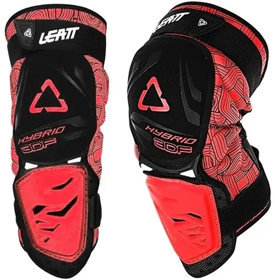 Leatt Hybrid-3DF 3471 – rote Motorrad-Knieschützer