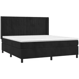 vidaXL Boxspringbett mit Matratze & LED Schwarz 180x200 cm Samt