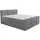 A&J MöbelLand Boxspringbett BOE 160x200 mit Bettkasten, Topper und gepolstertem Kopfteil. Farbe: Grau - Grau