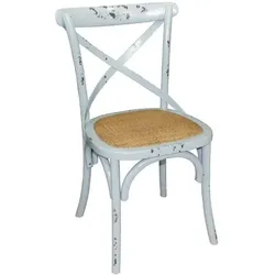 Bolero Esszimmerstühle Birke Rattan Antik blau