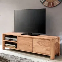 FineBuy Lowboard Massivholz Kommode 140 cm TV-Board Landhaus-Stil 40