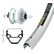 Winora V-Rad 28x1.75 DH-3D32 6L silber Festachse 36-Loch Exal ZX 19 silber.Niro-Spei.