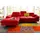 Cotta Ecksofa "Driver L-Form", rot, B:268cm H:73cm T:169cm, LEDER BEEFY (ein abgedecktes Spalt-Rindsleder) im Sitz und Rücken (Korpus in Kunstleder);Luxus-Kunstleder;Kunstleder SOFTLUX;NaturLEDER (echtes Rindsleder), Rückseite mit schwarzem Spannstoff bezogen,