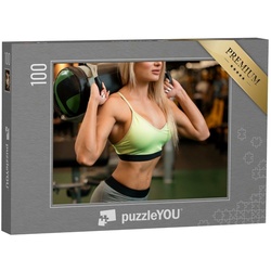 puzzleYOU Puzzle Sexy Fitness-Model mit Sandsack, 100 Puzzleteile, puzzleYOU-Kollektionen Erotik