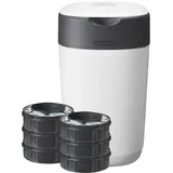 TOMMEE TIPPEE Twist & Click Advanced Windeleimer weiß inkl. Nachfüllkassette 6 Stück