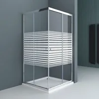 SoGood Doporro Eckeinstieg Duschkabine mit Schiebetür 80 x 75 cm transparent 6mm ESG Glas