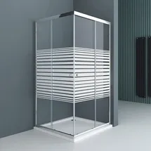 SoGood Doporro Eckeinstieg Duschkabine mit Schiebetür 80 x 75 cm transparent 6mm ESG Glas