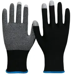 NITRAS SMART SWIPE Strickhandschuhe, PVC Noppen, schwarz 6102-8 , 1 Packung = 12 Paar, Größe 8