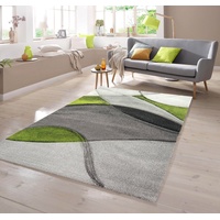 Teppich Teppich modern abstrakt in grün grau schwarz, TeppichHome24, rechteckig grau|grün|schwarz 120 cm x 170 cm