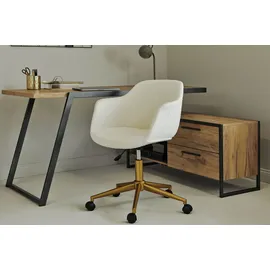 Jahnke »SHELL WORX«, 1 St., Bouclé, Büro-/ Schreibtischstuhl, höhenverstellbar, Samt, Gestell in Gold-Look